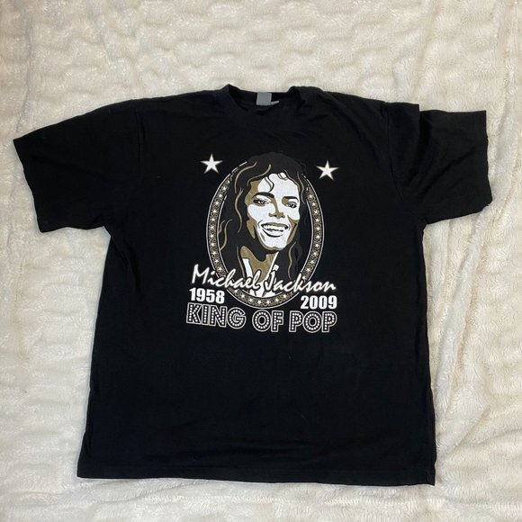 WE Fundamentals Michael Jackson Men's Black Cotton Short Sleeve T-Shirt Size XL - Picture 1 of 7